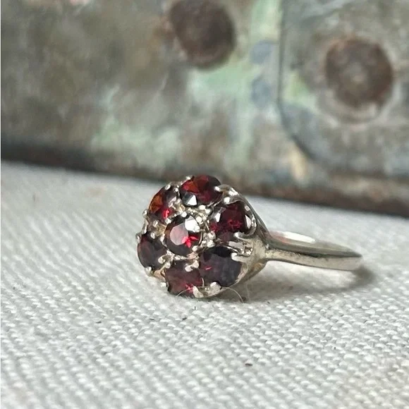 Vintage Sterling and Garnet Ring